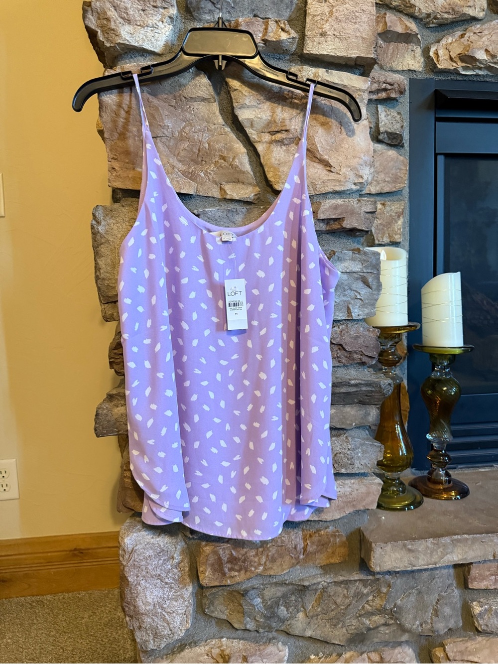 LOFT Lavender Printed Spaghetti-Strap Cami